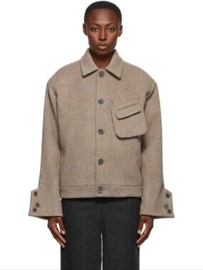 ADER ERROR Women's Menard Taupe Brushed Wool Blend Jacket M.